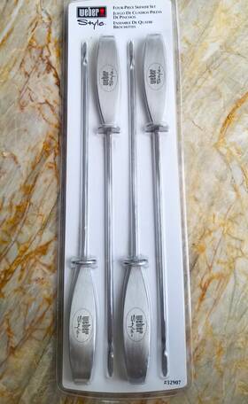Weber 077924063053 Style Skewers Stainless Steel Set Of 4
