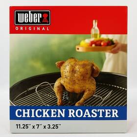 6428 Weber 077924081835 Poultry Roaster Chicken Rack For Grills Stainless Steel Beer Can