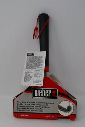 Weber 077924159527 Three-sided Barbecue Brush 12 In/bbq Cleaning Tool Removes Grease And Foodv