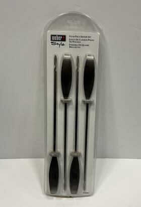 32907 Weber Style Skewer Set #32907 Stainless Steel 4 Piece Four Grill Skewers New