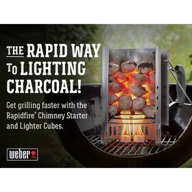 Weber 445049723726 Charcoal Starter Lighter Can Fire Grill Bin Grate Handle Steel Chimney New
