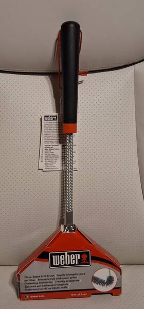 6278 Weber 18-inch Three-sided Grill Brush Wire Cleaning Bbq Barbacue - New