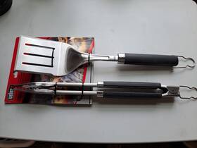 6773 Weber Precision Large Grill Tongs And Spatula Stainless Steel New
