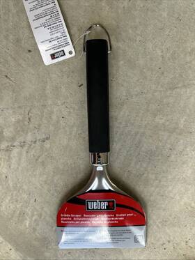 6781 Weber Durable Stainless Steel Griddle Scraper With Easy Grip Handle For Cleaning