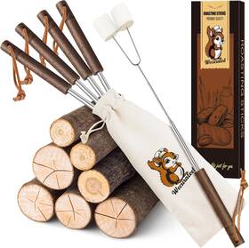 Ss-05 Wecurated Marshmallow Roasting Sticks Set Of 5 - Telescoping Long Smores Stick For Fire Pi