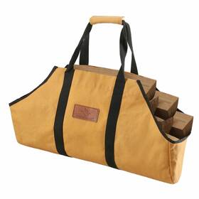 Whiteduck 810055834174 Tuff Large Firewood Carrier 21 Oz. Heavy Duty Waxed Canvas Fireplac