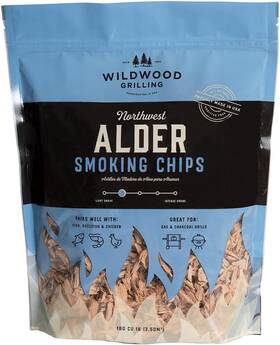 Wildwood Grilling 313113662653 Premium Alder Wood Smoker Chips 180 Cu In For Smokers Gas &