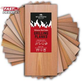 Wildwood Grilling 445039583552 3.5 Inch X 7 Planks 12-pack - Big Cedar Flavor Smaller