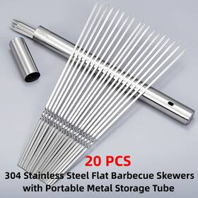 Wbbq03 Willbbq 304 Stainless Steel 14.8 Inch Long Flat Barbecue Skewers 20pcs/40pcs Bbq