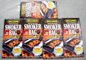 Williams 041149131804 11 Lot Alder Wood Chips Smoker Bag Beef Pork Poultry Fish For Oven Grill New