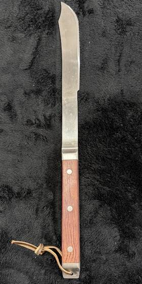 4550778 Williams-sonoma Bbq Knife Forged Steel Full Tang Triple Riveted Handle 18.5 Inch