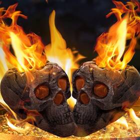 Plu-wiwiqing-0223 Wiwiqing 2 Pack Fire Pit Skulls - 8.7 Ceramic Halloween Decor For Bonfire