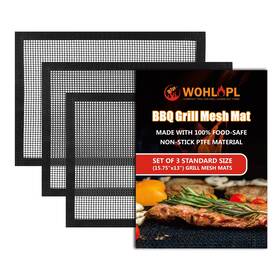 Wohlopl 759838370259 3 Pack Grill Mesh Mat Outdoor Heavy Duty And Non Stick Bbq Grilling Ma