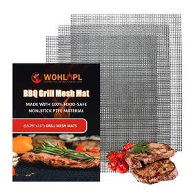 Wohlopl 975044440133 Grill Mesh Mat For Outdoor Grilling Non-stick Bbq Resuable And Eas