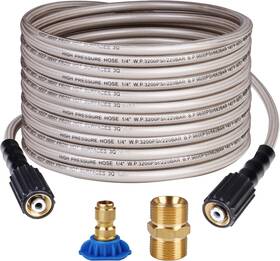 Pa7261 Wojet 3200 Psi 25 Ft Pressure Washer Hose 25ft X 1/4&apos &apos Transparent