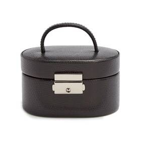 281402 Wolf Designs Heritage Mini Oval Box Black - Three Compartments Includes Travel Case