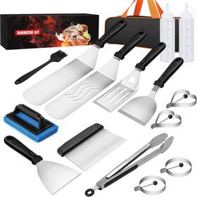 Xoohp 705353424687 16pcs Griddle Grill Tool Set With Spatulas And Scraper For Bbq Camping