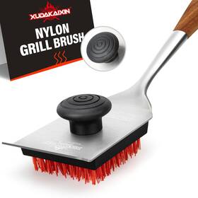 Xudakaixin 717097944833 Nylon Grill Brush Dual Grip Design With Extended 17inches Red