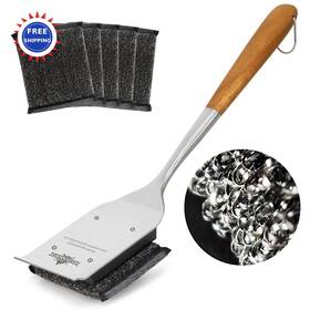 Xudakaixin 739562443221 Grill Brush Bristle Free 5 Head Cast Iron Stainless Steel Grate