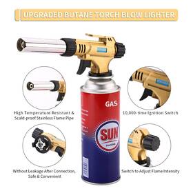 Dkzs-1 Yaesina Culinary Metal Butane Torch Kitchen Blow Lighter Not Included