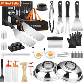 Yekale 445011220208 Griddle Accessories Kit 140 Pcs Grill Tools Set For Blackstone And Camp