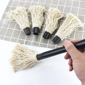 Yfwood 313088519549 18 Inch Grill Basting Brush Bbq Mop Black Wooden Long Handle With 4 Extra Replac