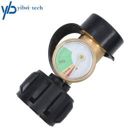 Yi302015t Yibei-tech Qcc1 Gas Tank Copper Converter Head Pol Connector Propane With Pressure Gauge