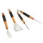 Yl91058 Nantucket Home Heavy Duty Stainless Steel Wood Handle Grill Tools