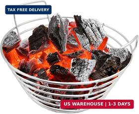 Yorzsdi 768825543286 Charcoal Ash Basket With Handles Stainless Steel Fits Big Green Egg Large Kama