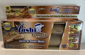 Yoshi Copper 373063660789 Infused Non Stick Baking And Grill Mats Set Of 2 Reusable 15.75 Inch X 13