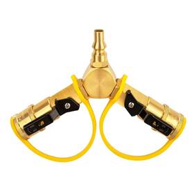 Rvbyk28 Ysd 1/4 Inch Rv Propane Quick Connect Y Splitter Adapter With Shutoff Valve For Tr