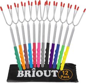 Yuanhui 744759666888 Briout Marshmallow Roasting Sticks 12 Colors Extra Long 45ftft Stainless Telescopi
