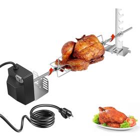 Zalhyrox 784298388926 Automatic Bbq Rotisserie Kit With 28 Inch Spit Rod Forks And Holders