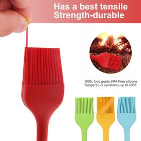 Zaplyte 041814676456 4 Pcs Silicone Brush Heat Resistant Non-stick Cookware Utensils Assorted Color