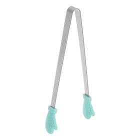 Zaplyte 634149542406 Food Tongs 14cm Gloves Shape Stainless Steel With Silicon Tips Light Green