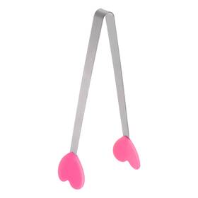 Zaplyte 634149542475 Food Tongs 13.5cm Heart Shape Stainless Steel With Silicon Tips Rose Red
