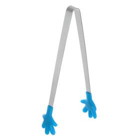 Zaplyte 634149542635 Food Tongs 14.4cm Hand Shape Stainless Steel With Silicon Tips Blue