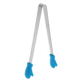 Zaplyte 634149542642 Mini Food Tongs 14cm Gloves Shape Stainless Steel With Silicon Tips Blue