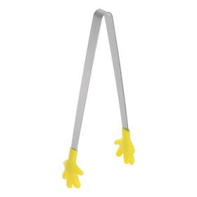 Zaplyte 634149542697 Mini Food Tongs 14.4cm Hand Shape Stainless Steel With Silicon Tips Yellow