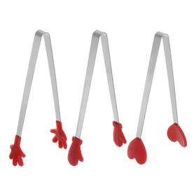 Zaplyte 634149542772 Food Tongs 14cm Pattern Shape Stainless Steel With Silicon Tips Red