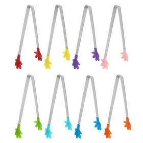 Zaplyte 634149542963 Mini Food Tongs 14.3cm Hand Shape Stainless Steel With Silicon Tips 8 Colors
