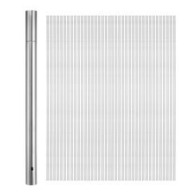 Zaplyte 640283504378 100pcs Kebob Skewers 40cm X 2.8cm Stainless Steel Round Sticks With Tube Storage