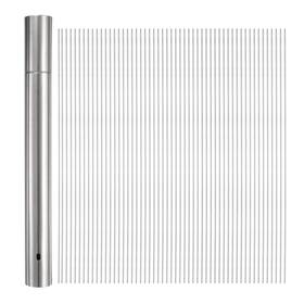 Zaplyte 640283504415 100pcs Kebob Skewers 35cm X 3.5cm Stainless Steel Round Sticks With Tube Storage
