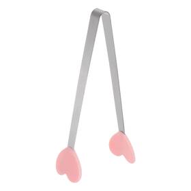 Zaplyte 679134161910 Mini Food Tongs 13.5cm Heart Shape Stainless Steel With Silicon Tips Pink New