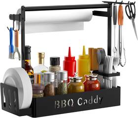 Zddloinp 313056192132 Grill Caddy Bbq With Paper Towel Holder For Plate Cutlery Flatware