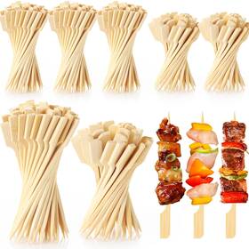 Zj-picks04 Zjoey 2000 Pcs Bamboo Paddle Picks Flat Wooden Skewers Fruit Kabobs Bbq Grill Food Sti