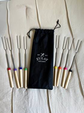 Zulay 761127930198 10 Pack Marshmallow Roasting Sticks 32 Inch Extendable Smore Skewers 8pk