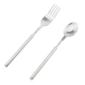 38651-rfass-2 Zzhxsm Telescopic Fork And Spoon Set Stainless Steel Long Extender Dinner Extends To