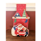 Wood Santa Claus Fireplace Chimney Wall Plaque/card Holder. Fixed Price $35.00.