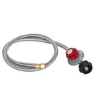 5 Feet Stainless Steel Braided 20 Psi Adjustable Propane Regulator Hose With Qcc. Fixed Price $19.69.